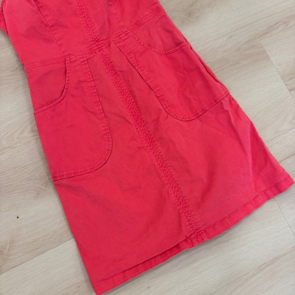 Boden Coral‎ Pink Canvas Dress Sleeveless Pockets Summer Mini US 2P Preppy Retro - Picture 9 of 9
